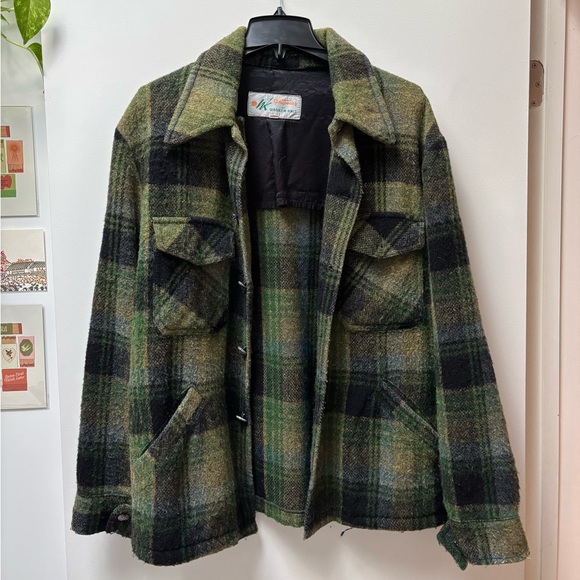 Other - Vintage Green Plaid Wool Jacket